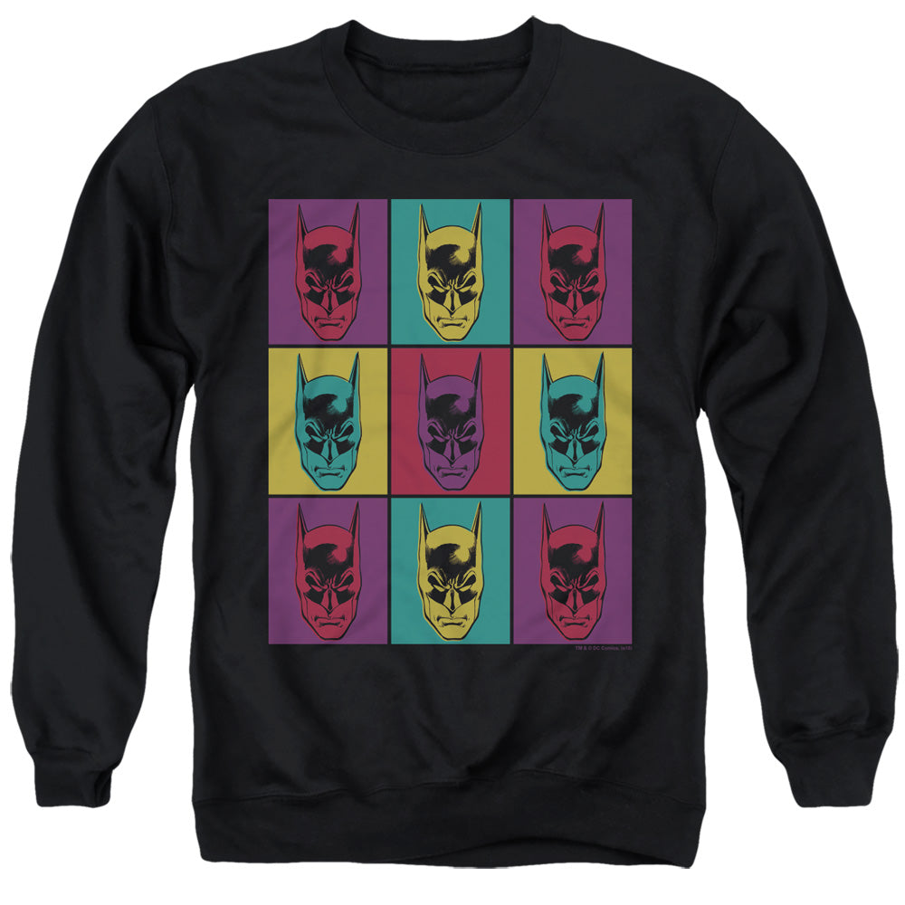 Batman Comics Warhol Batman Men's Crewneck 50 50 Poly Long-Sleeve T-Shirt