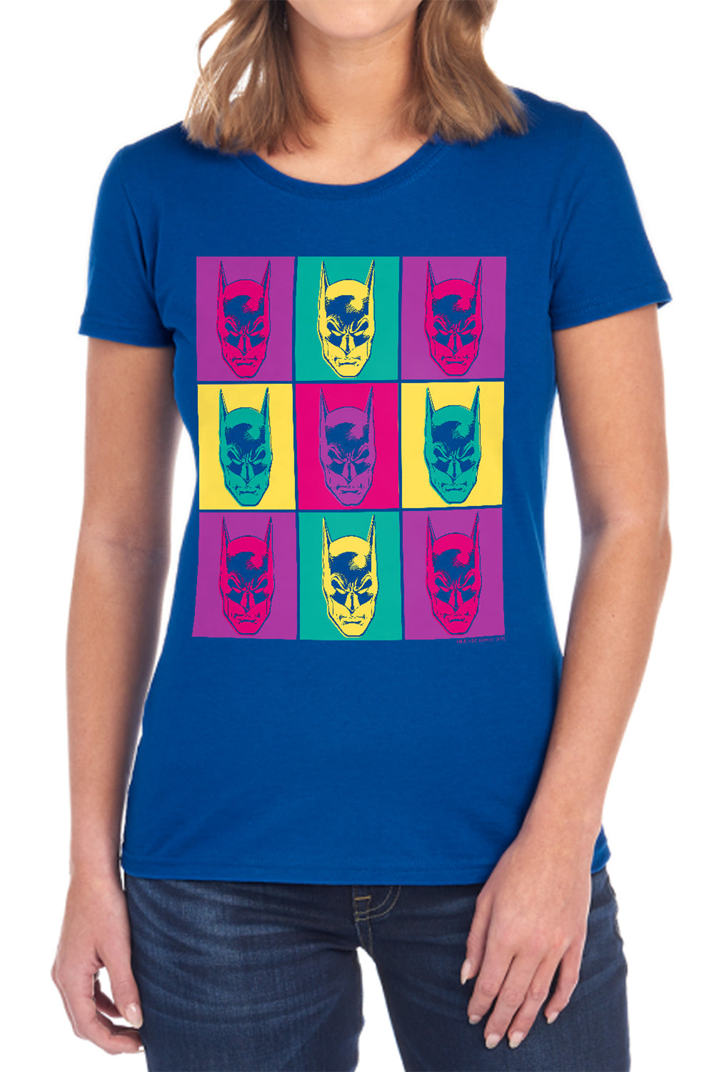 Batman Comics Warhol Batman Women's 18/1 Cotton Short-Sleeve T-Shirt