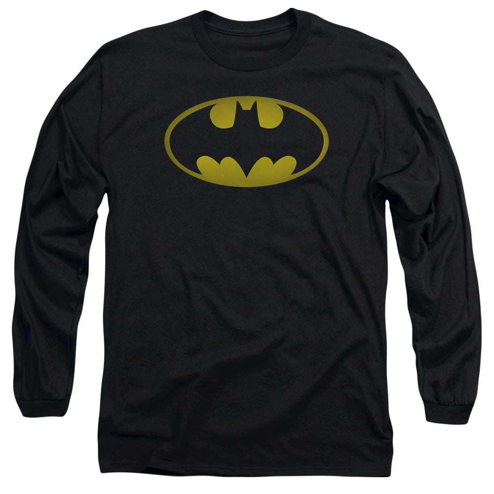 Batman Comics Washed Bat Logo Men's 18/1 Cotton Long-Sleeve T-Shirt
