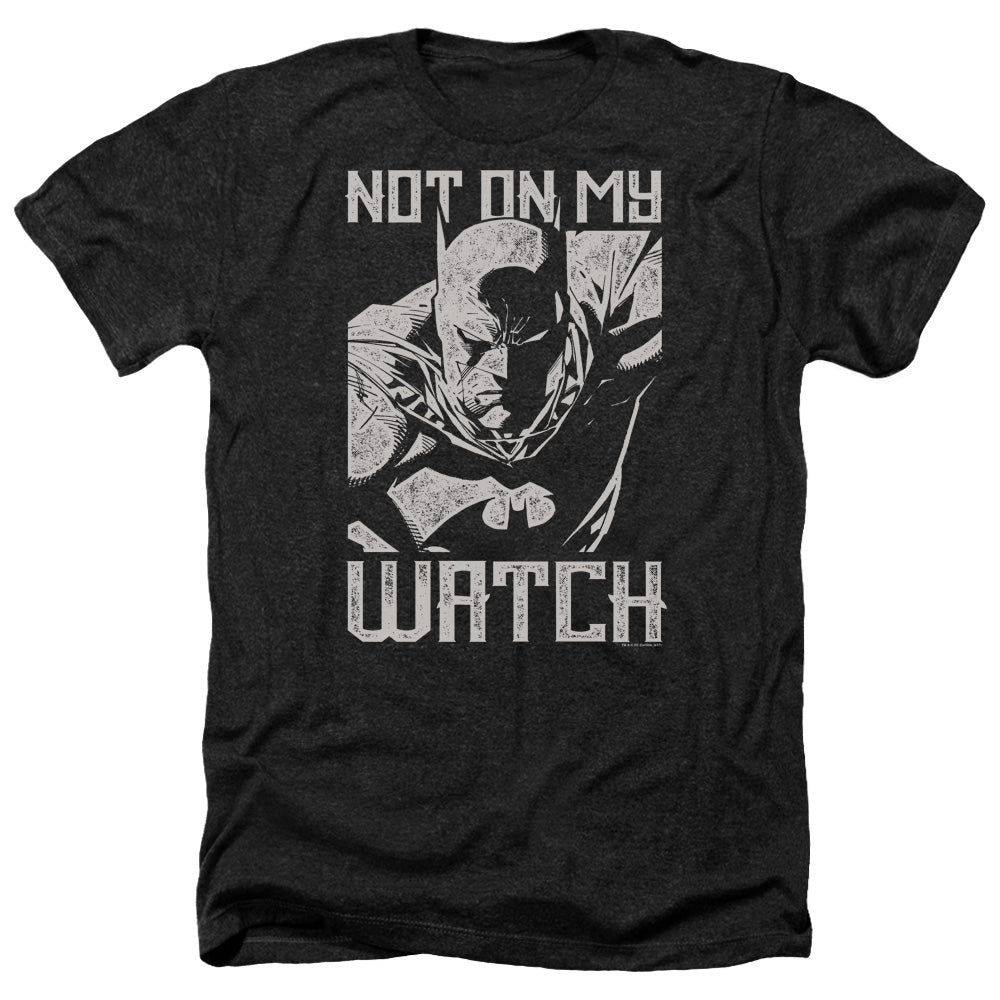 Batman Comics Watch Men's 30/1 Heather 60 40 Poly Short-Sleeve T-Shirt