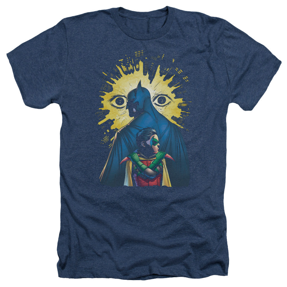 Batman Comics Watchers Men's 30/1 Heather 60 40 Poly Short-Sleeve T-Shirt