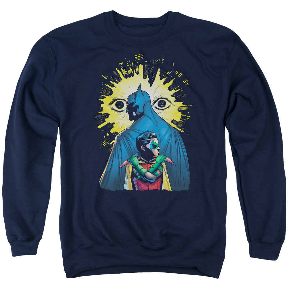 Batman Comics Watchers Men's Crewneck 50 50 Poly Long-Sleeve T-Shirt