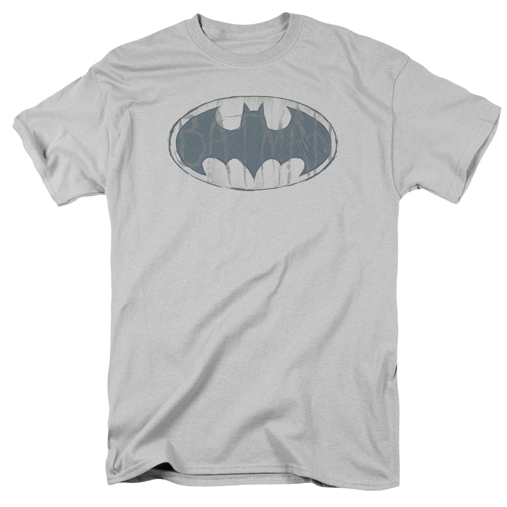Batman Comics Water Sketch Signal Men's 18/1 Cotton Short-Sleeve T-Shirt