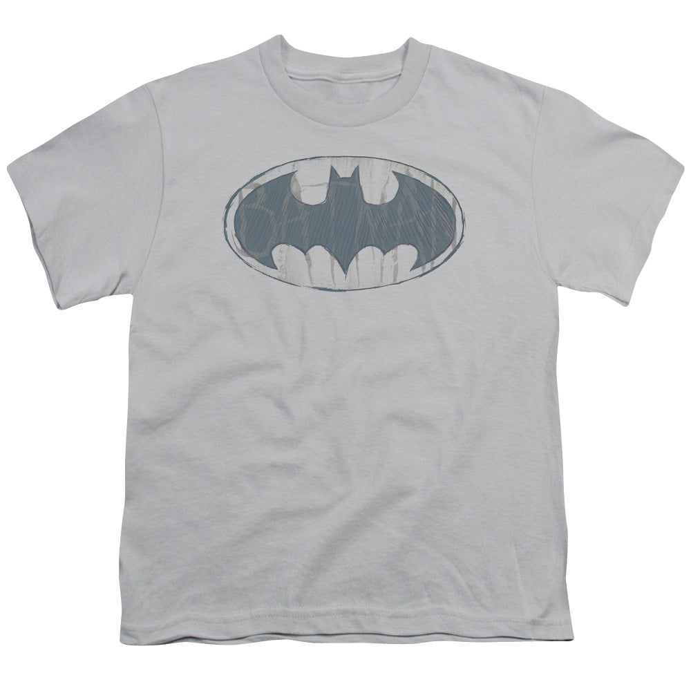 Batman Comics Water Sketch Signal Youth 18/1 100% Cotton Short-Sleeve T-Shirt