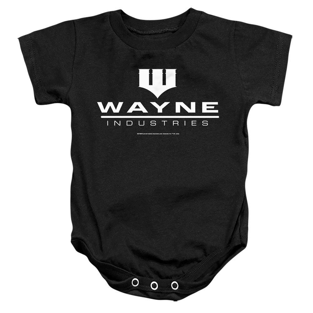 Batman Comics Wayne Logo On Black Infant's Cotton SS Snapsuit