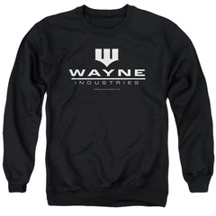 Batman Comics Wayne Logo On Black Men's Crewneck 50 50 Poly Long-Sleeve T-Shirt