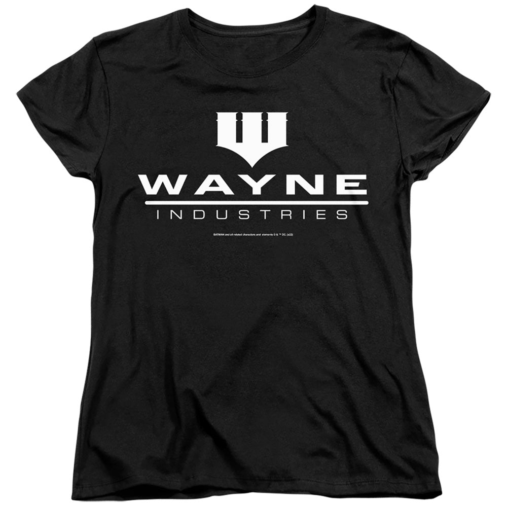 Batman Comics Wayne Logo On Black Women's 18/1 Cotton Short-Sleeve T-Shirt