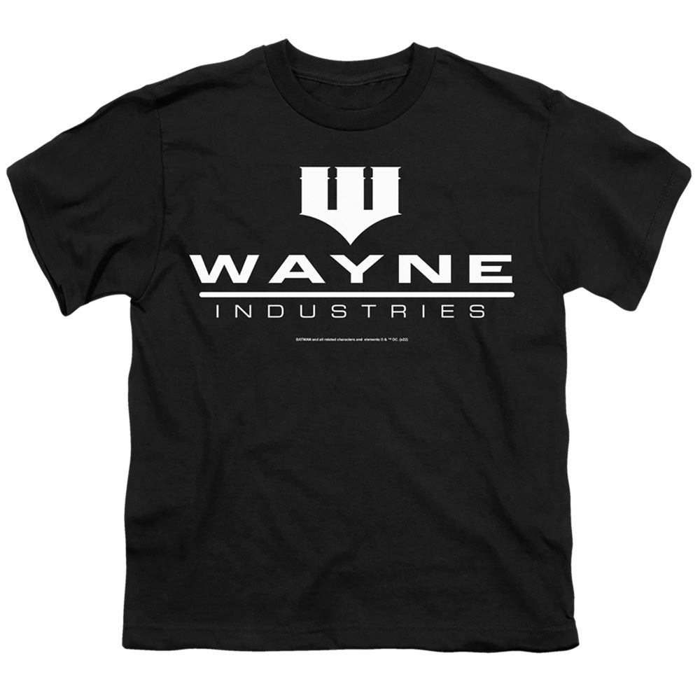 Batman Comics Wayne Logo On Black Youth 18/1 100% Cotton Short-Sleeve T-Shirt
