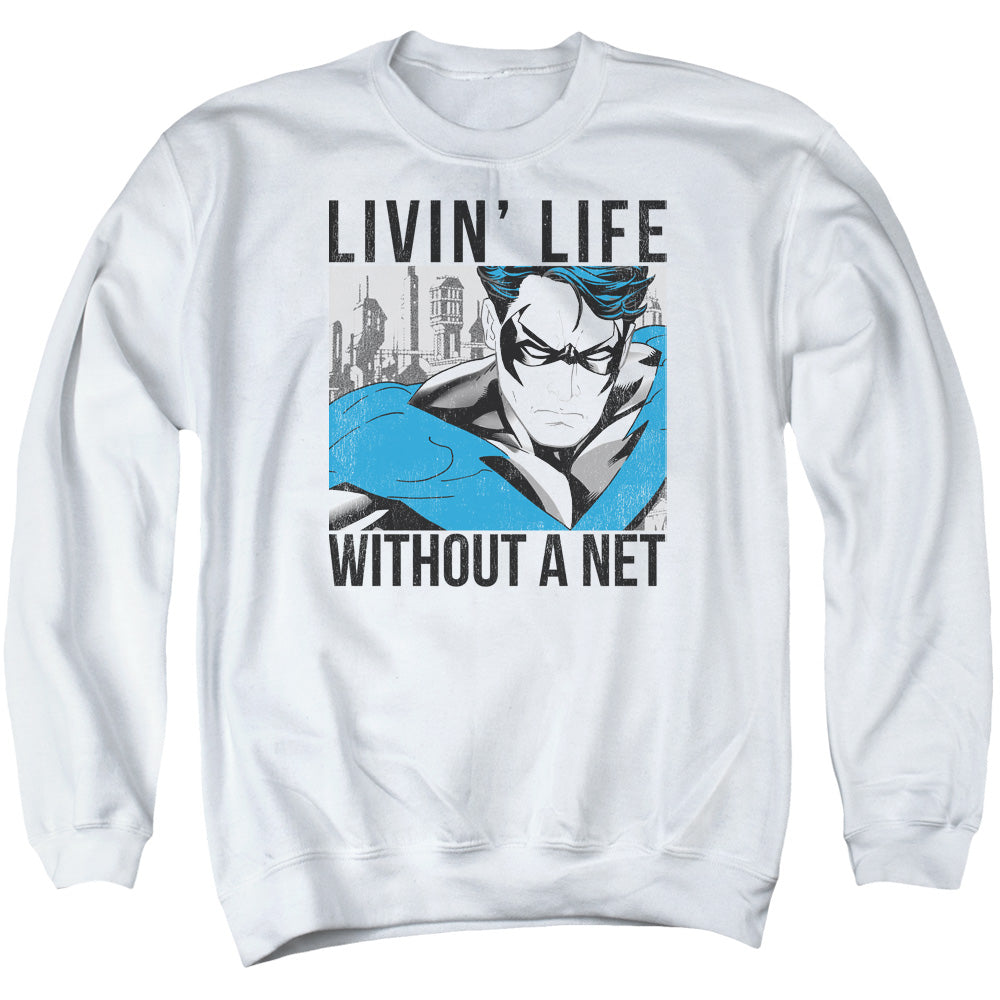 Batman Comics Without A Net Men's Crewneck 50 50 Poly Long-Sleeve T-Shirt