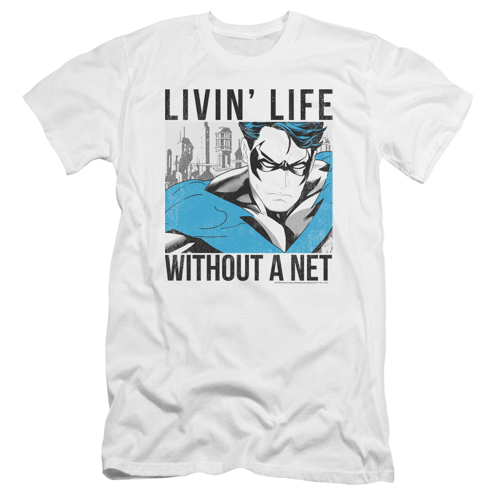 Batman Comics Without A Net Men's Ultra-Soft 30/1 Cotton Slim Short-Sleeve T-Shirt