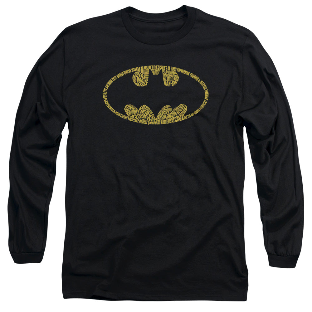 Batman Comics Word Logo Men's 18/1 Cotton Long-Sleeve T-Shirt