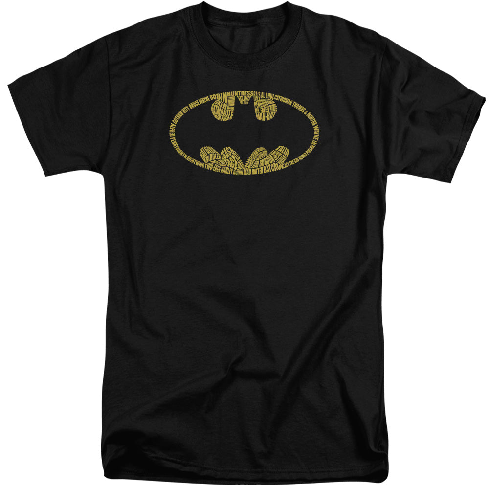 Batman Comics Word Logo Men's 18/1 Tall Cotton Short-Sleeve T-Shirt