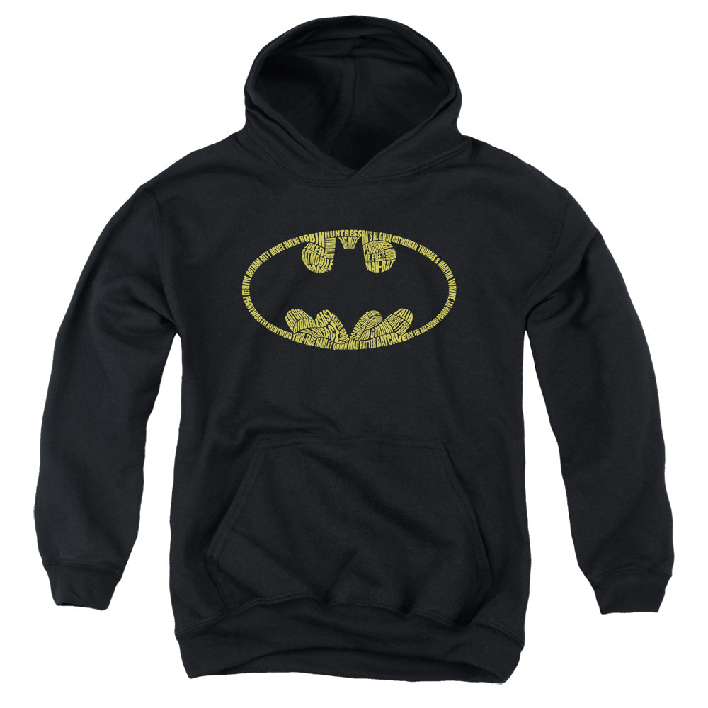 Batman Comics Word Logo Youth Cotton Poly Pull-Over Hoodie
