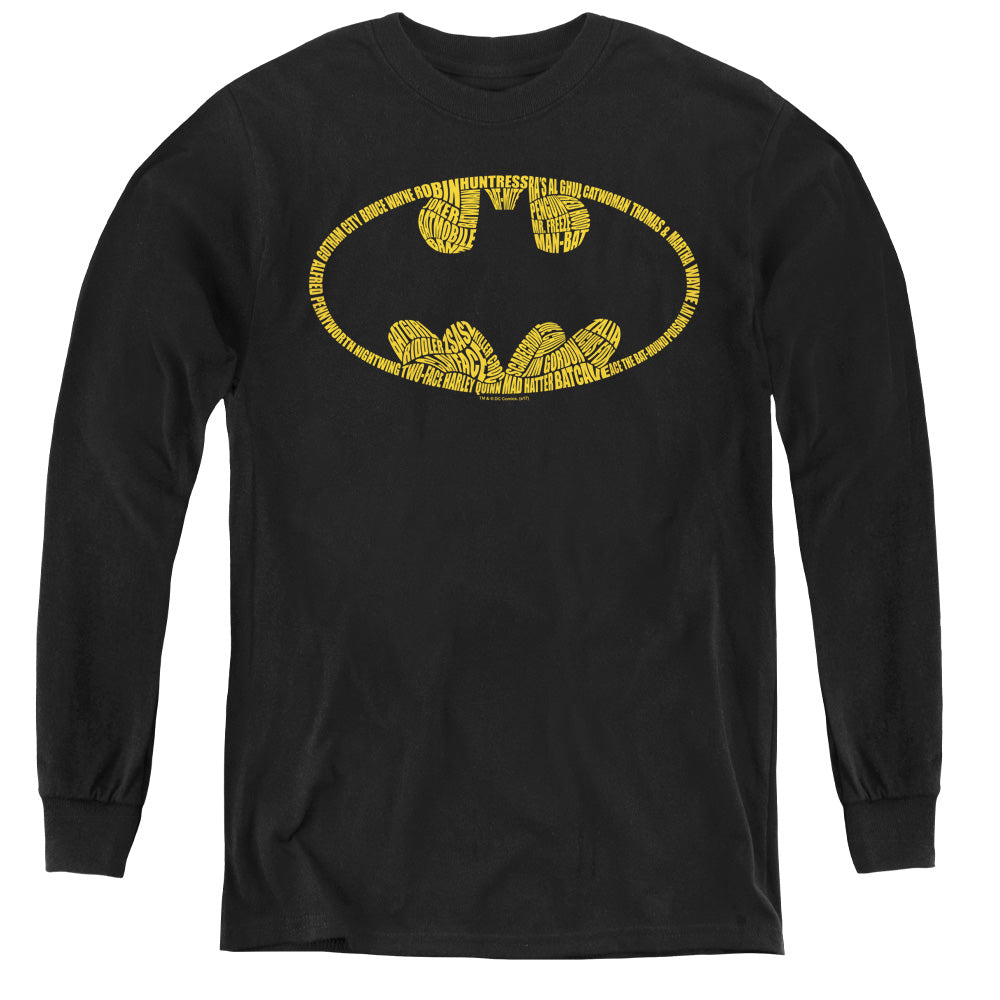 Batman Comics Word Logo Youth Long-Sleeve T-Shirt
