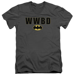 Batman Comics Wwbd Logo Men's 30/1 Cotton Slim V-Neck T-Shirt