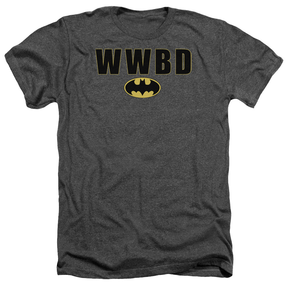 Batman Comics Wwbd Logo Men's 30/1 Heather 60 40 Poly Short-Sleeve T-Shirt