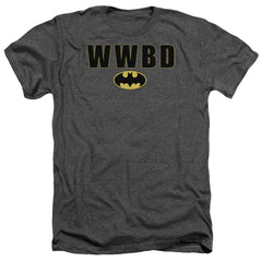 Batman Comics Wwbd Logo Men's 30/1 Heather 60 40 Poly Short-Sleeve T-Shirt