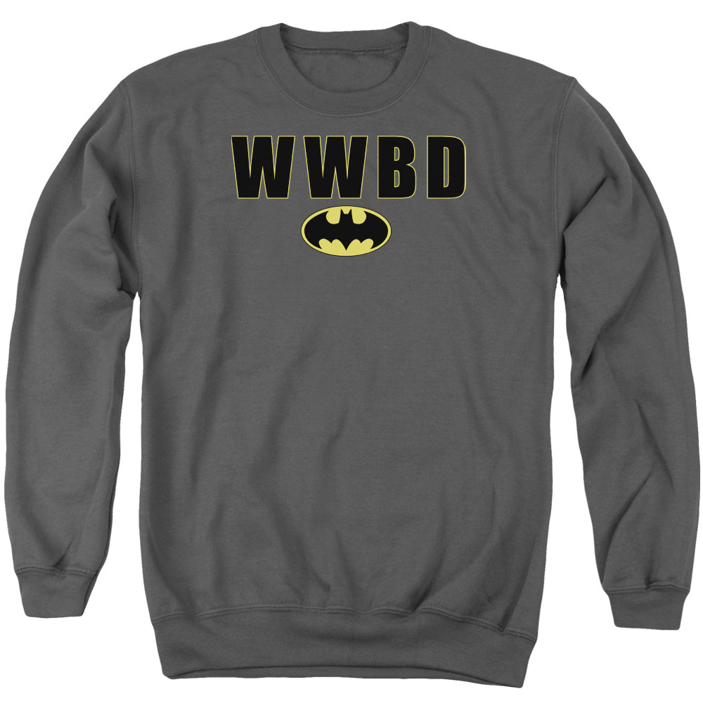 Batman Comics Wwbd Logo Men's Crewneck 50 50 Poly Long-Sleeve T-Shirt