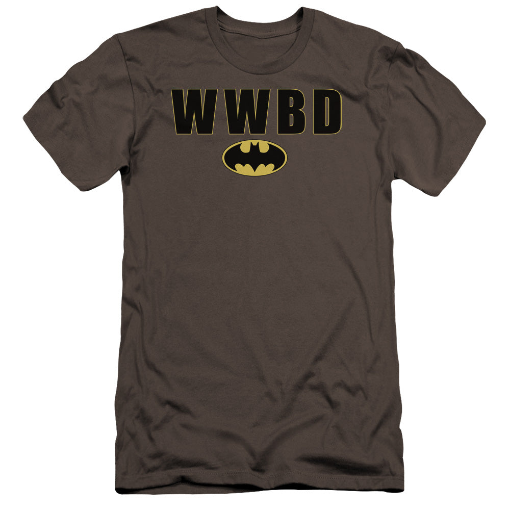 Batman Comics Wwbd Logo Men's Ultra-Soft 30/1 Cotton Slim Short-Sleeve T-Shirt