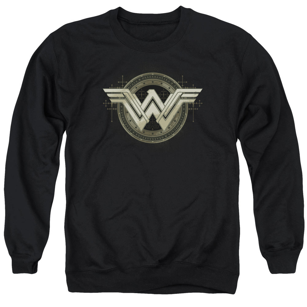Batman v Superman Ancient Emblems Men's Crewneck 50 50 Poly Long-Sleeve T-Shirt