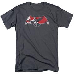 Batman v Superman Armor Splatter Logo Men's 18/1 Cotton Short-Sleeve T-Shirt