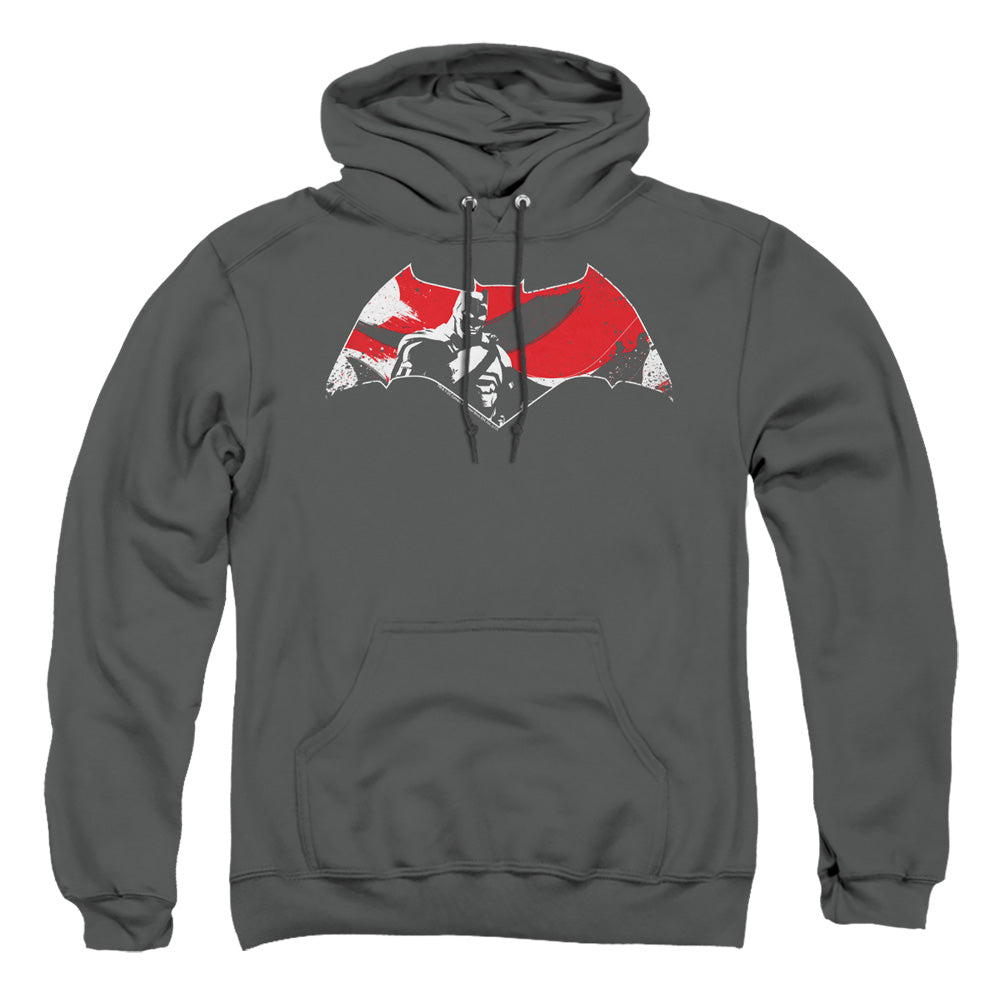 Batman v Superman Armor Splatter Logo Men's Pull-Over 75 25 Poly Hoodie