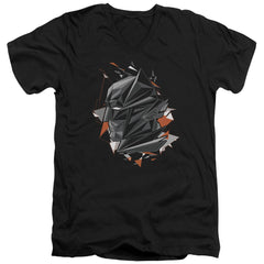 Batman v Superman Bat Head Tech Men's 30/1 Cotton Slim V-Neck T-Shirt