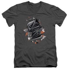 Batman v Superman Bat Head Tech Men's 30/1 Cotton Slim V-Neck T-Shirt