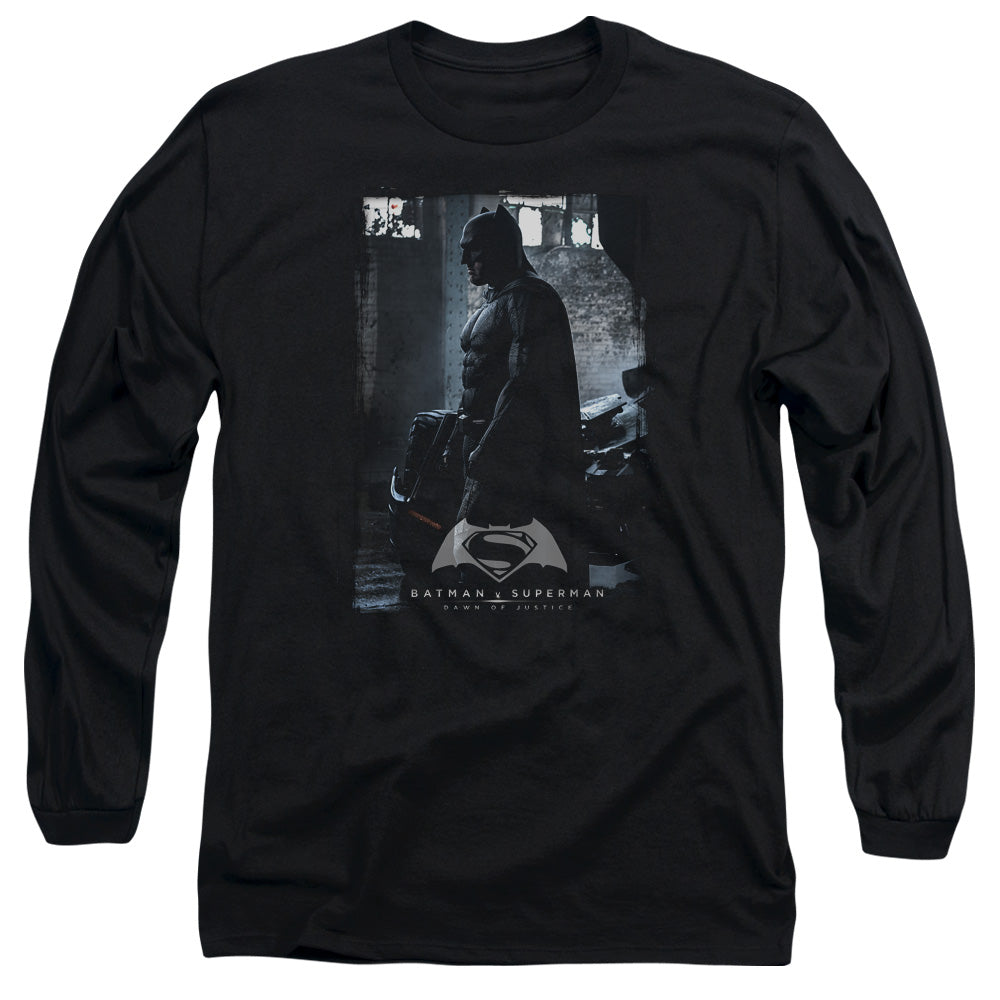 Batman v Superman Bat Poster Men's 18/1 Cotton Long-Sleeve T-Shirt