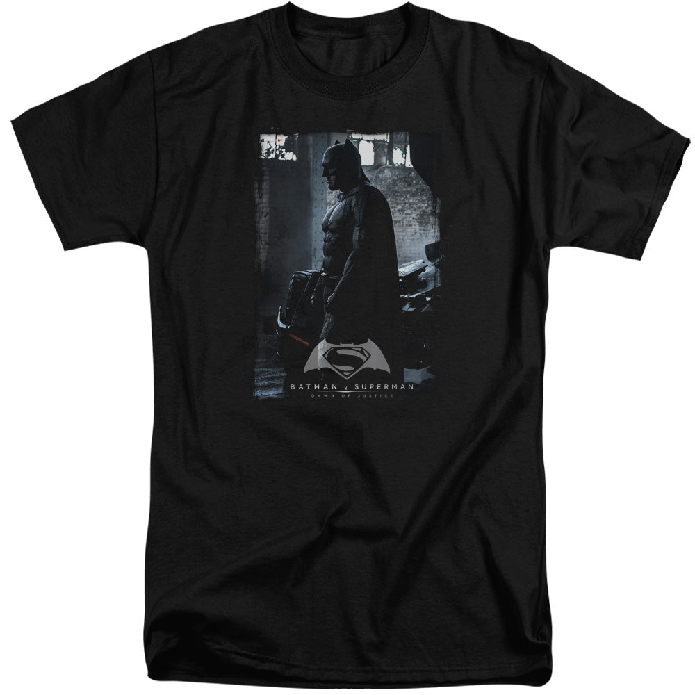 Batman v Superman Bat Poster Men's 18/1 Tall Cotton Short-Sleeve T-Shirt