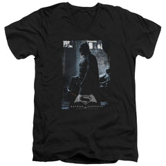 Batman v Superman Bat Poster Men's 30/1 Cotton Slim V-Neck T-Shirt