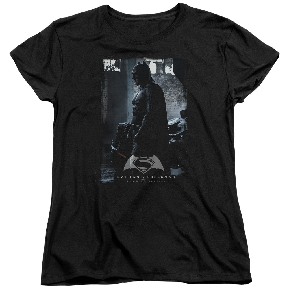Batman v Superman Bat Poster Women's 18/1 Cotton Short-Sleeve T-Shirt