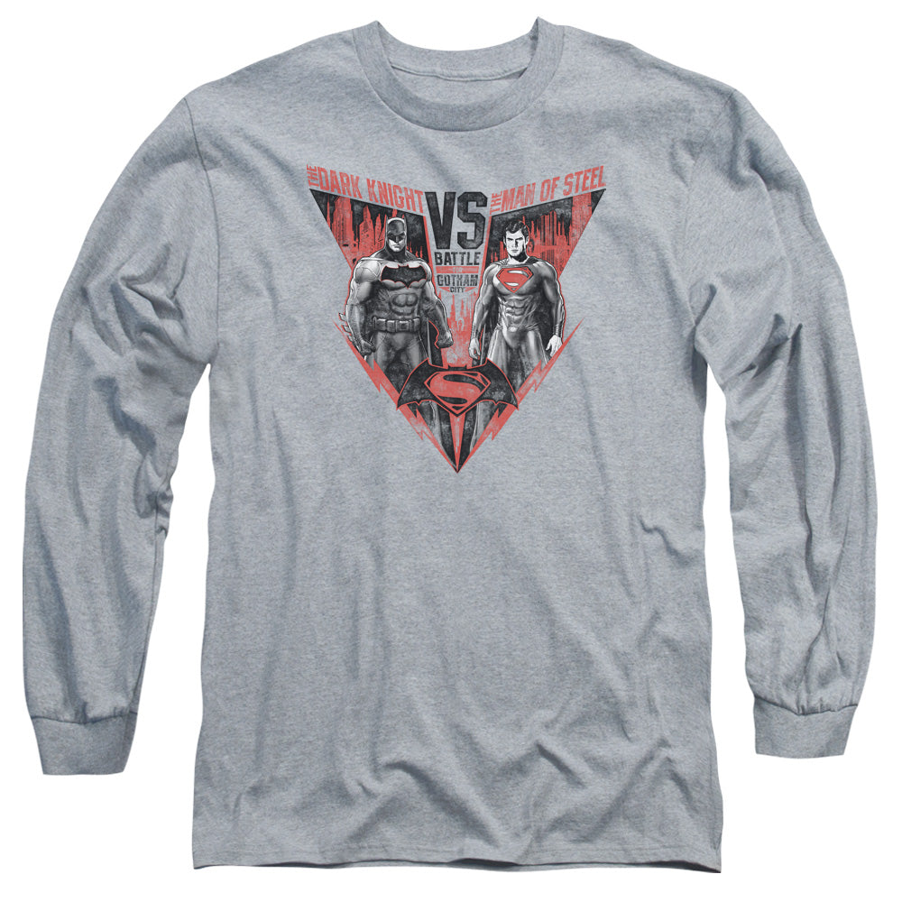 Batman v Superman Batlle For Gotham Men's 18/1 Cotton Long-Sleeve T-Shirt