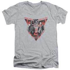 Batman v Superman Batlle For Gotham Men's 30/1 Cotton Slim V-Neck T-Shirt