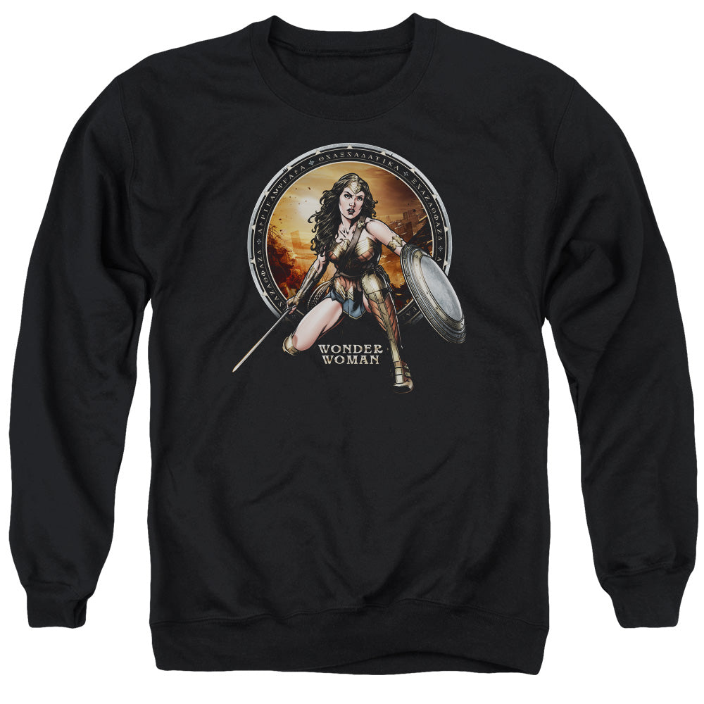 Batman v Superman Batlle Zone Men's Crewneck 50 50 Poly Long-Sleeve T-Shirt