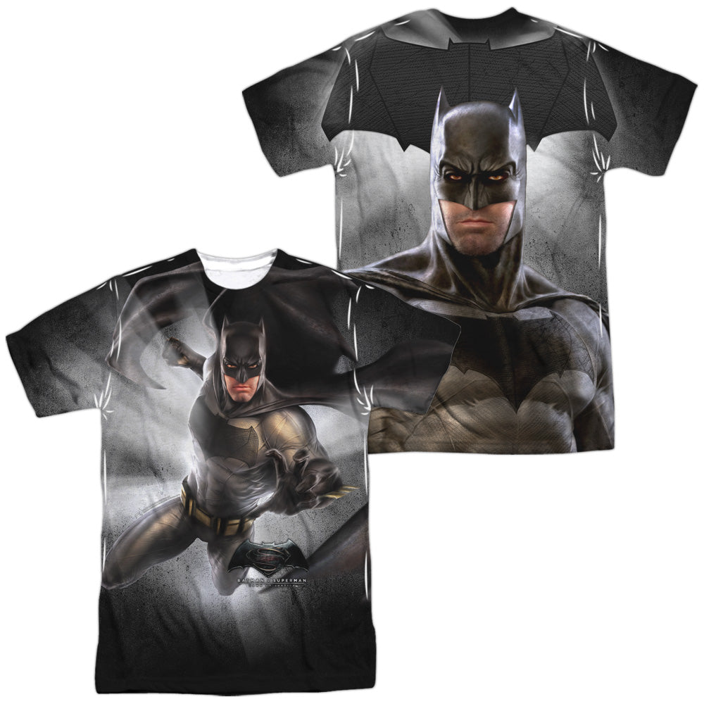 Batman v Superman Batman Light (Front/Back Print) Men's Regular Fit Polyester Short-Sleeve T-Shirt