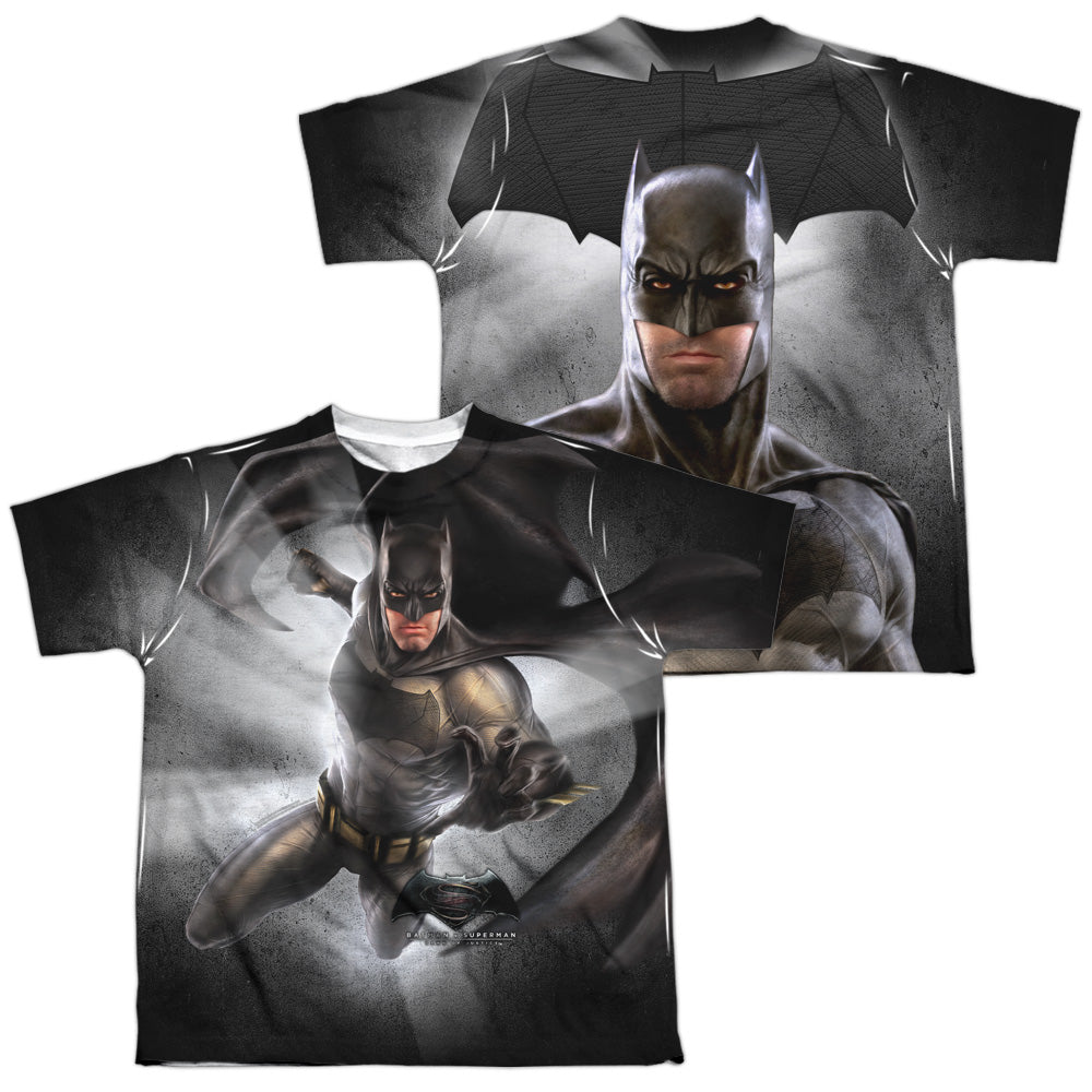 Batman v Superman Batman Light (Front/Back Print) Youth Regular Fit Poly Short-Sleeve T-Shirt