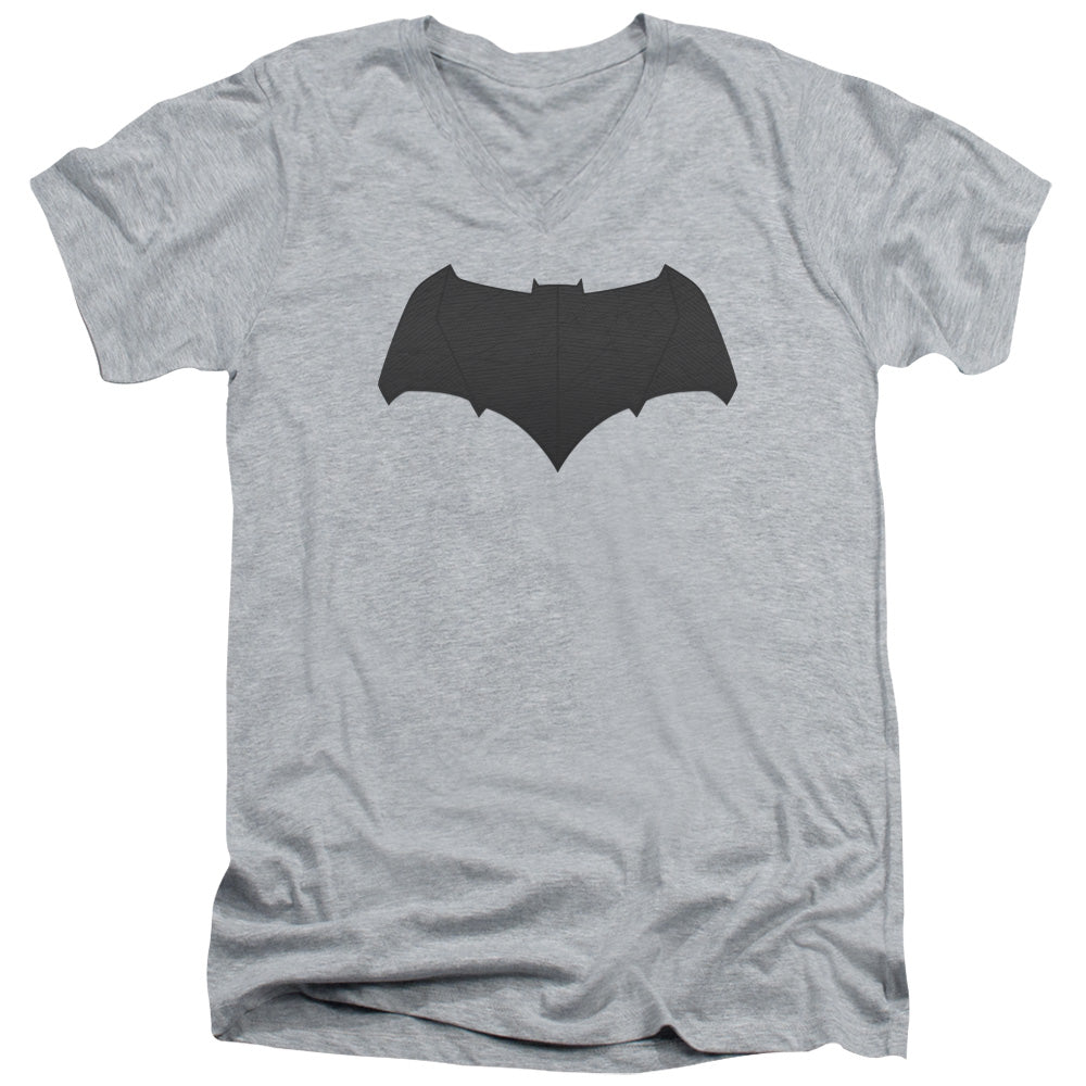 Batman v Superman Batman Logo Men's 30/1 Cotton Slim V-Neck T-Shirt