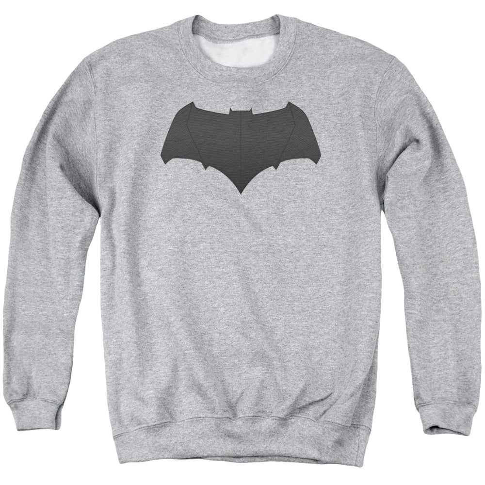 Batman v Superman Batman Logo Men's Crewneck 50 50 Poly Long-Sleeve T-Shirt