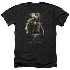 Batman v Superman Bats Ground Zero Men's 30/1 Heather 60 40 Poly Short-Sleeve T-Shirt