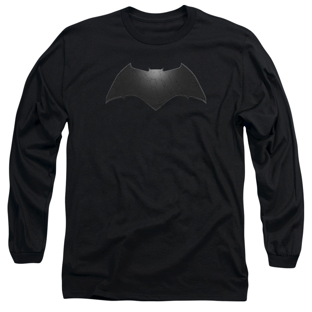 Batman v Superman Beveled Bat Logo Men's 18/1 Cotton Long-Sleeve T-Shirt