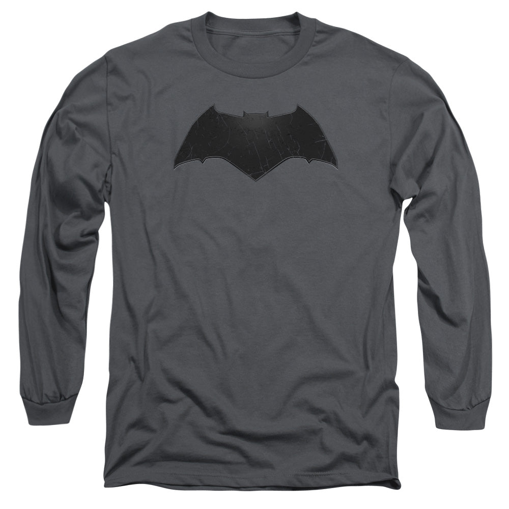 Batman v Superman Beveled Bat Logo Men's 18/1 Cotton Long-Sleeve T-Shirt