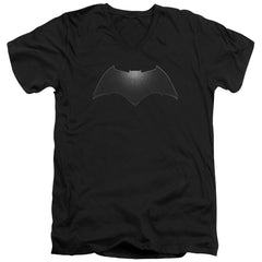 Batman v Superman Beveled Bat Logo Men's 30/1 Cotton Slim V-Neck T-Shirt