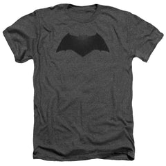 Batman v Superman Beveled Bat Logo Men's 30/1 Heather 60 40 Poly Short-Sleeve T-Shirt