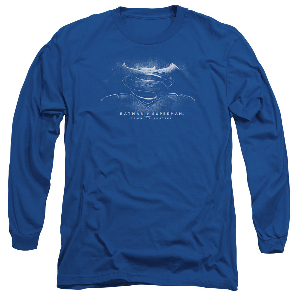 Batman v Superman Bw Logo Men's 18/1 Cotton Long-Sleeve T-Shirt