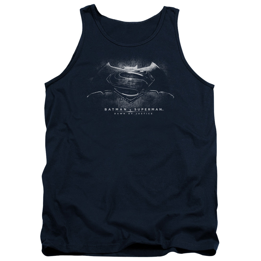 Batman v Superman Bw Logo Men's 18/1 Cotton Tank Top