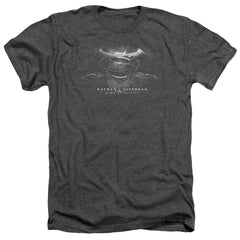 Batman v Superman Bw Logo Men's 30/1 Heather 60 40 Poly Short-Sleeve T-Shirt