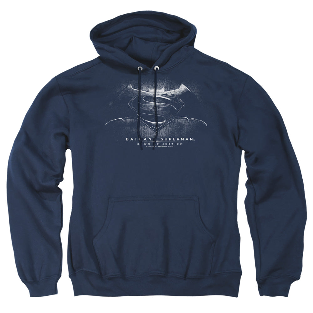 Batman v Superman Bw Logo Men's Pull-Over 75 25 Poly Hoodie