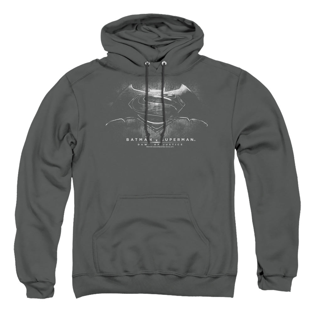 Batman v Superman Bw Logo Men's Pull-Over 75 25 Poly Hoodie