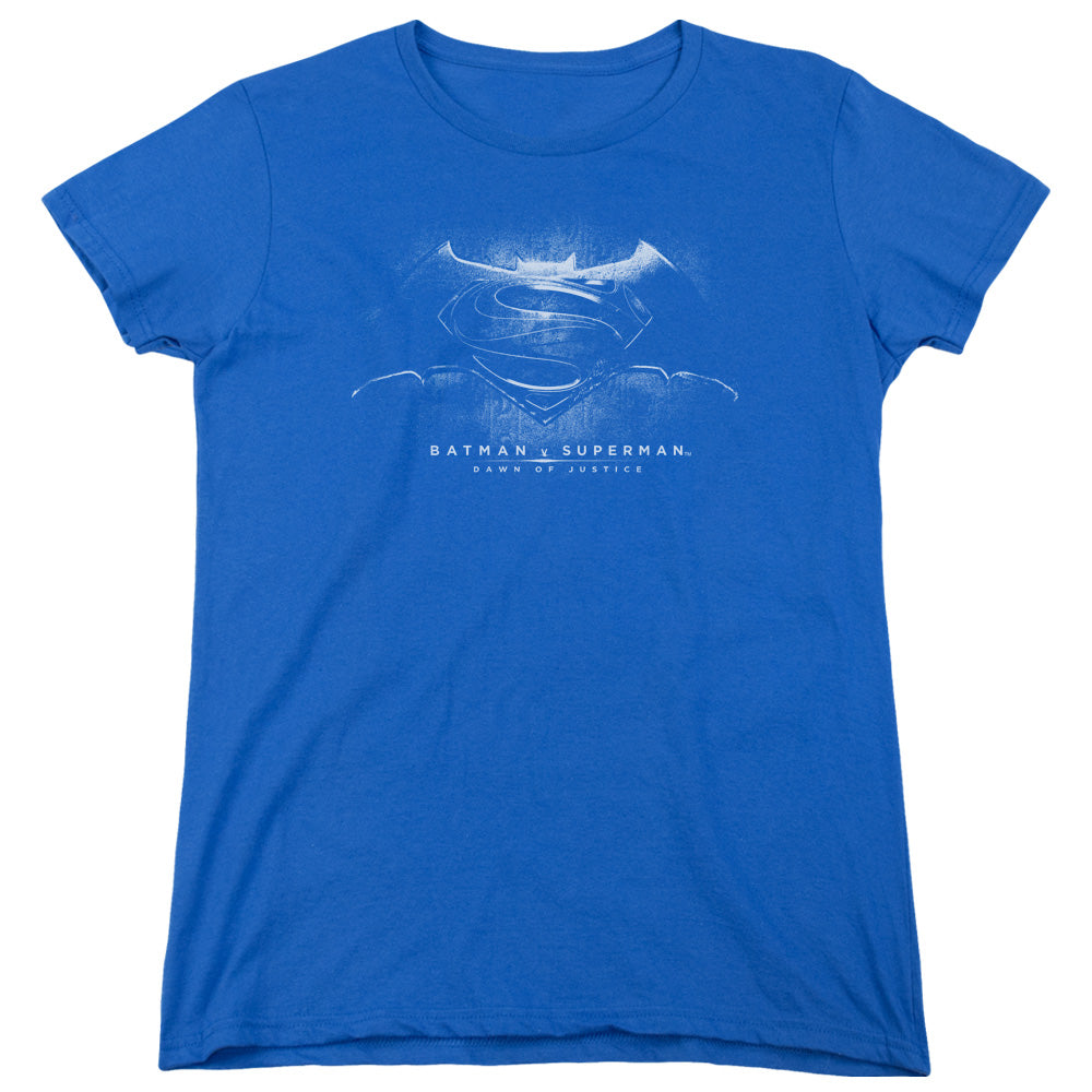 Batman v Superman Bw Logo Women's 18/1 Cotton Short-Sleeve T-Shirt